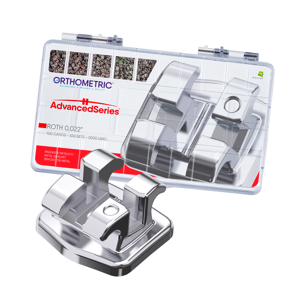 Kit Bráquete Advanced Séries Roth .022 - 100 casos - Orthometric 