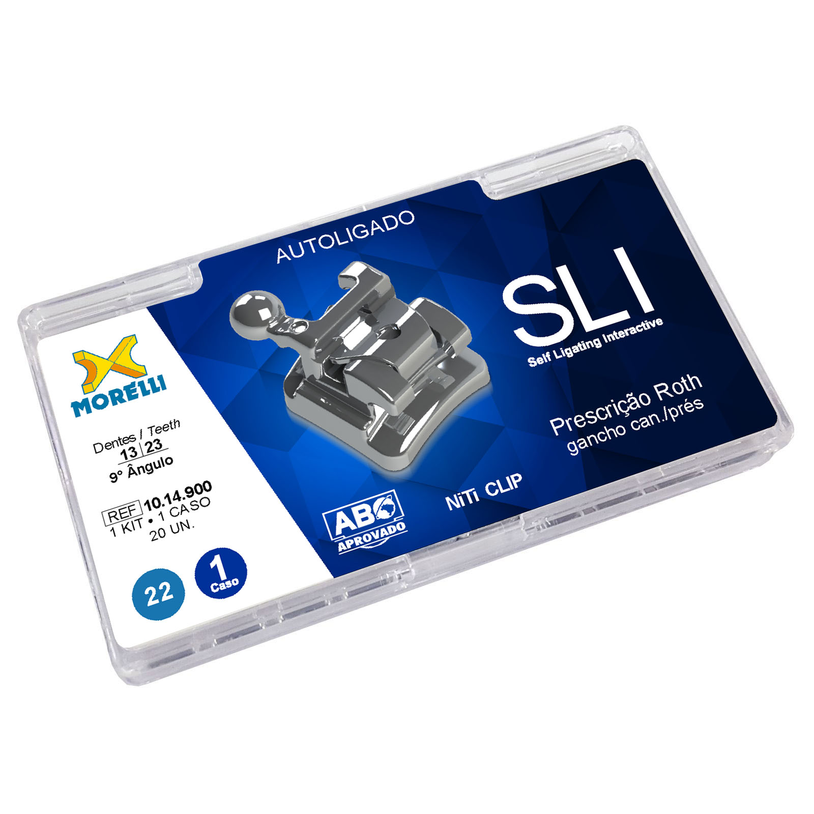 Kit Bráquete Autoligado SLI Roth .022 - 1 Caso