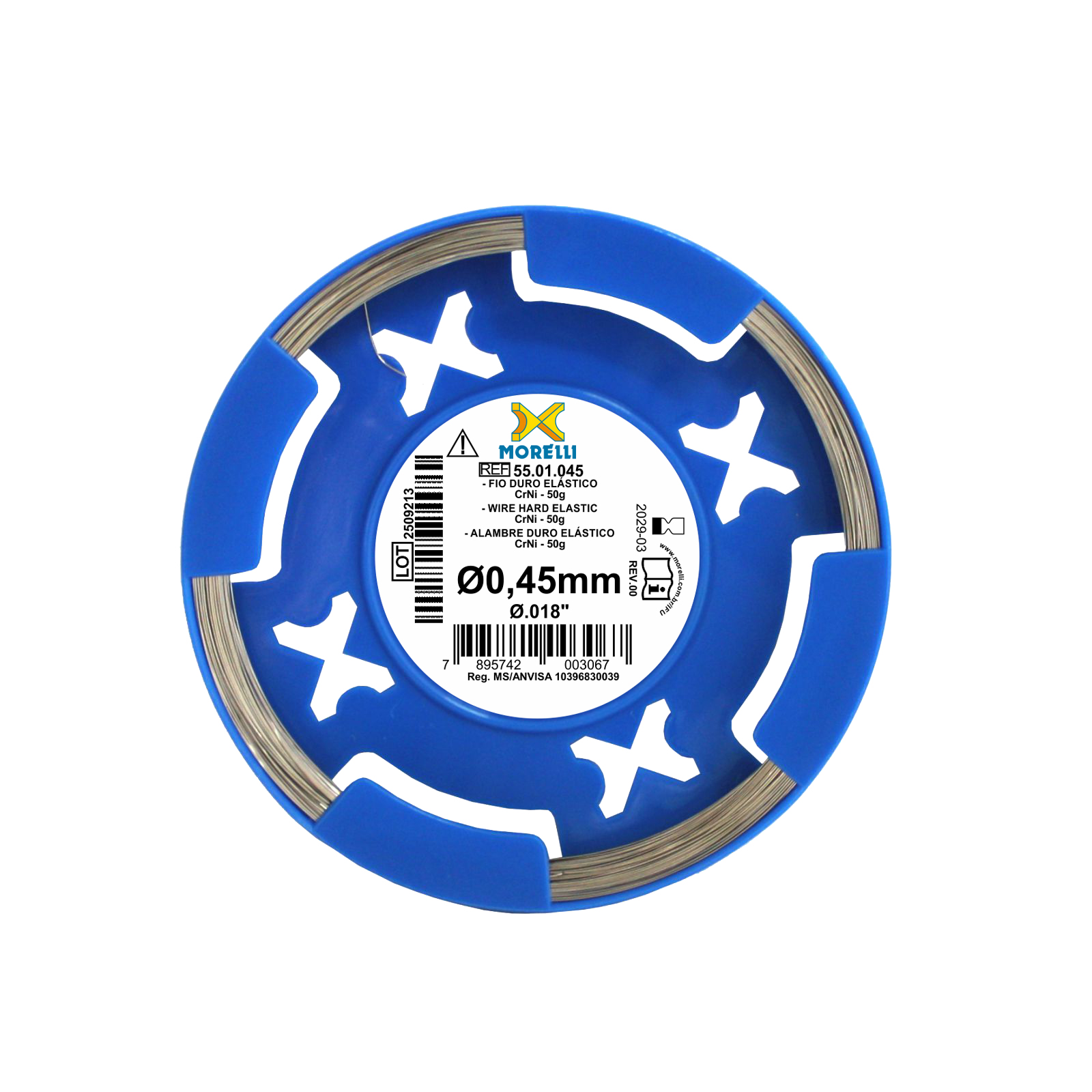 Fio em Rolo Duro Elástico CrNi Redondo .018