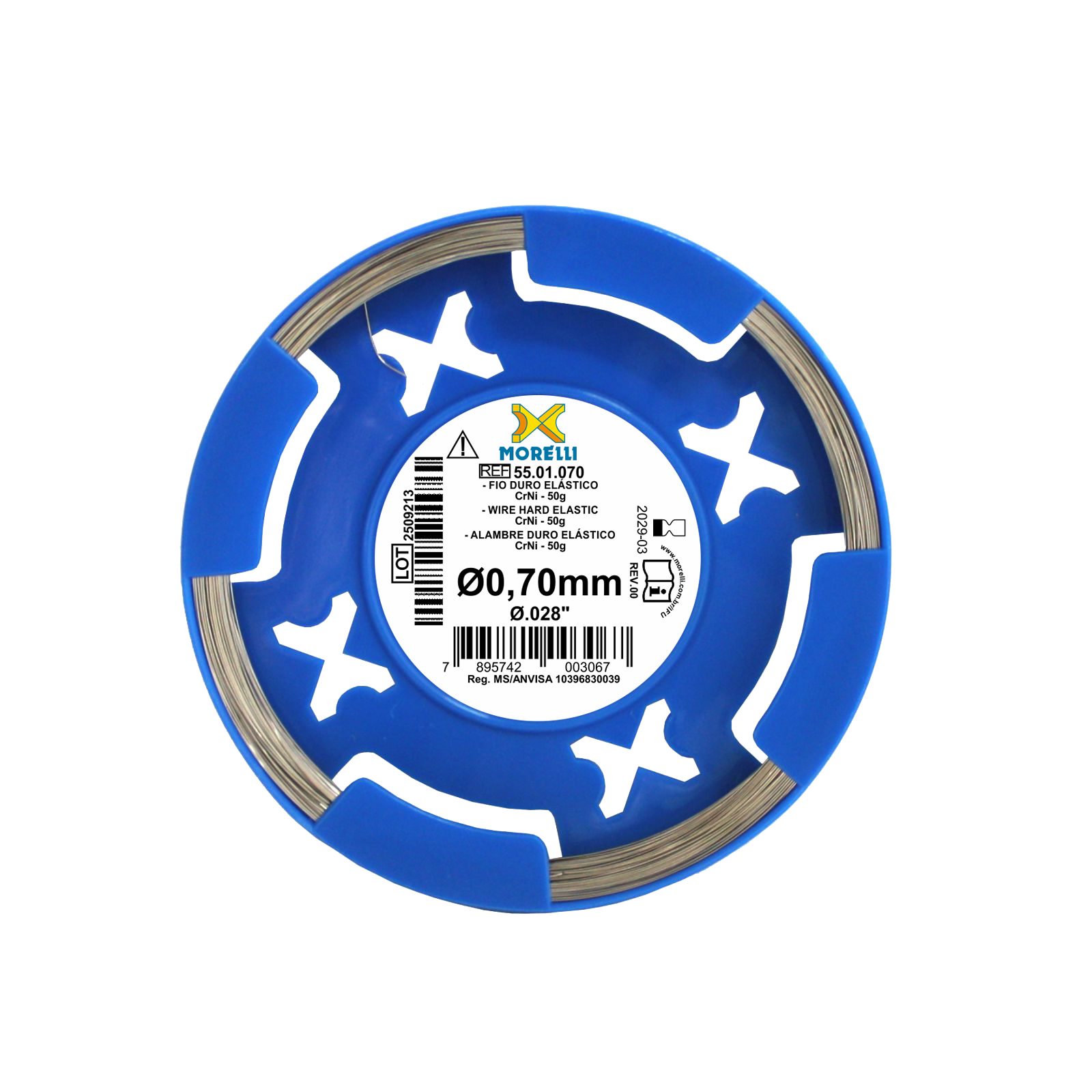 Fio em Rolo Duro Elástico CrNi Redondo .028