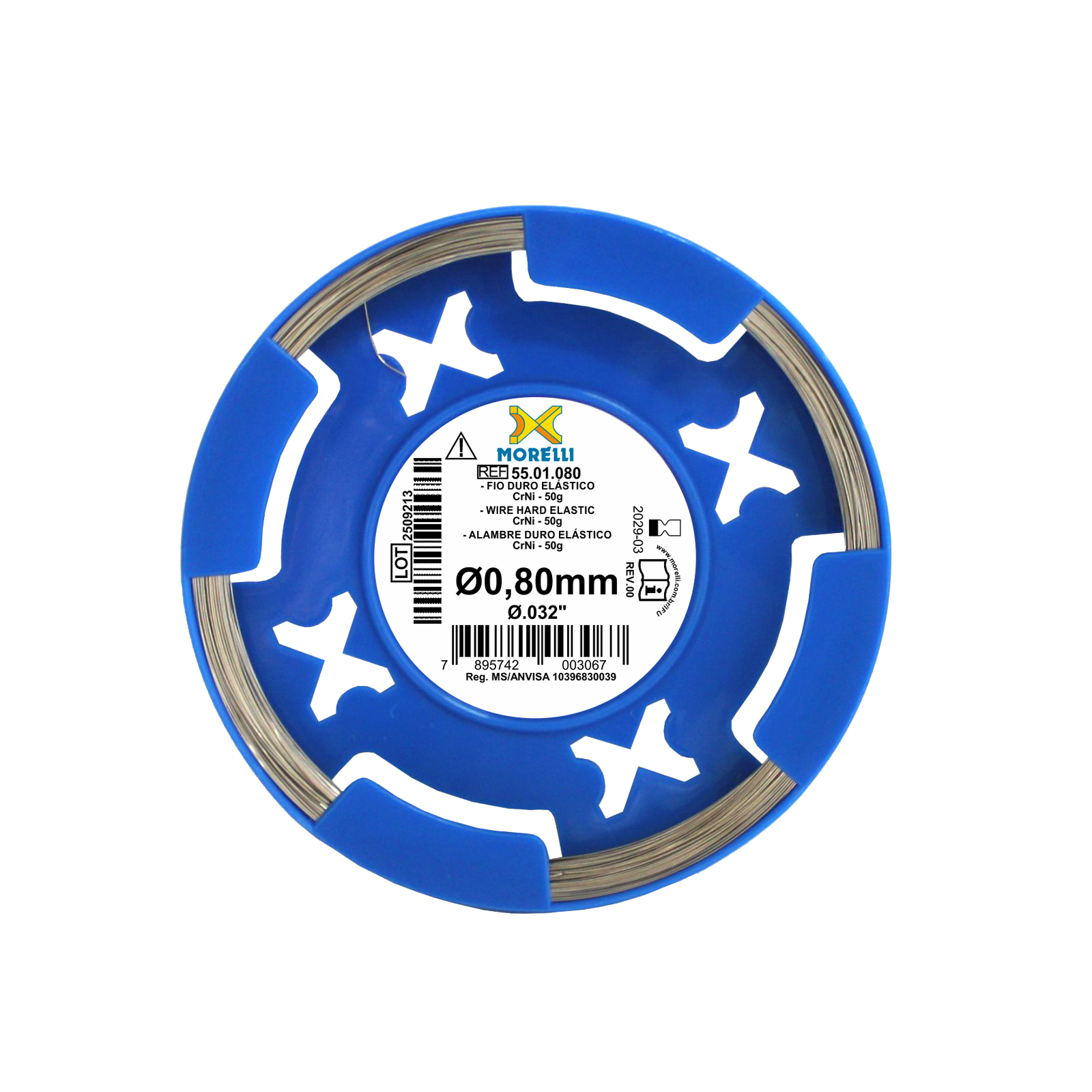 Fio em Rolo Duro Elástico CrNi Redondo .032