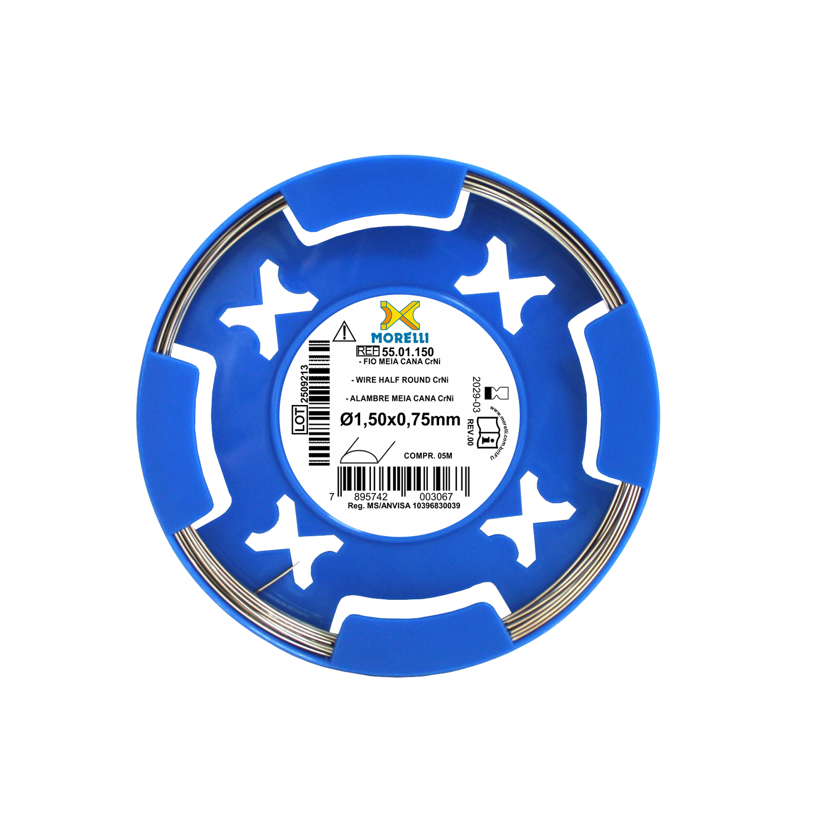 Fio em Rolo Meia Cana CrNi 1,50mm x 0,75mm 5 metros - Morelli