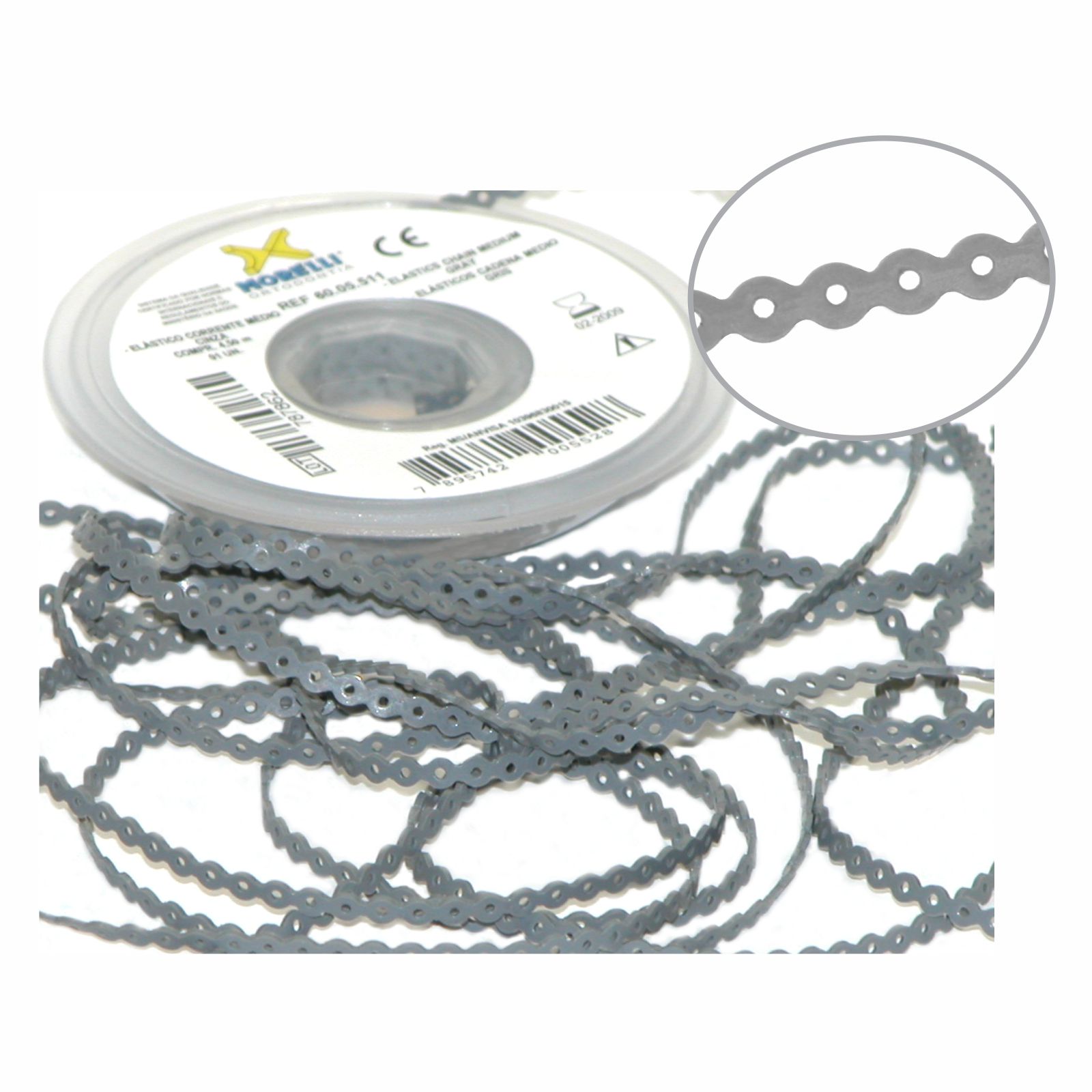 Elástico Corrente Médio - Cinza 4,5m - Morelli