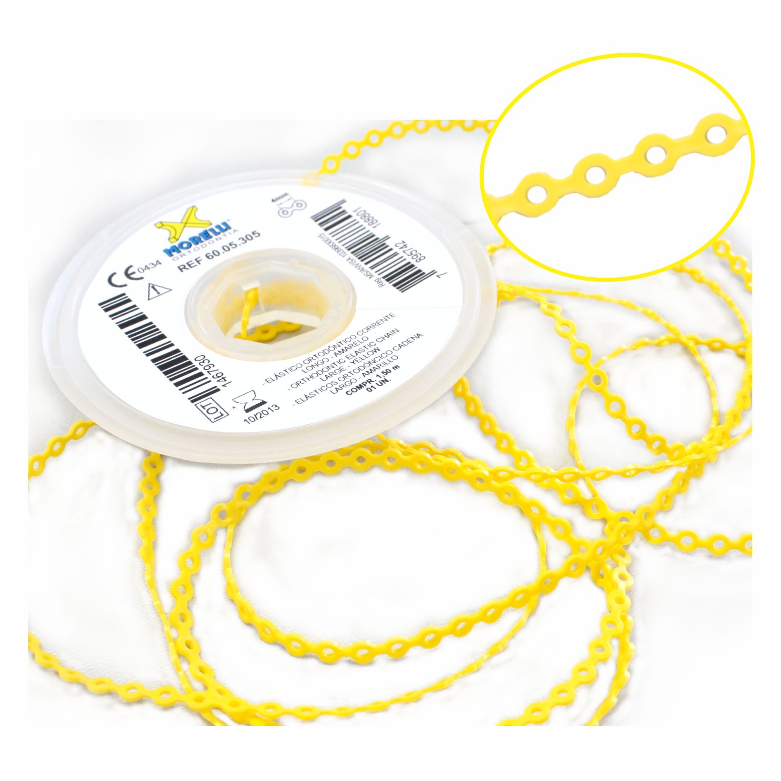 Elástico Corrente Longo - Amarelo 1,5m - Morelli