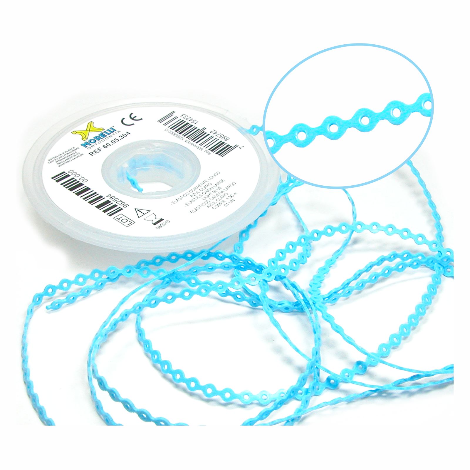 Elástico Corrente Longo - Azul Bebê 1,5m - Morelli