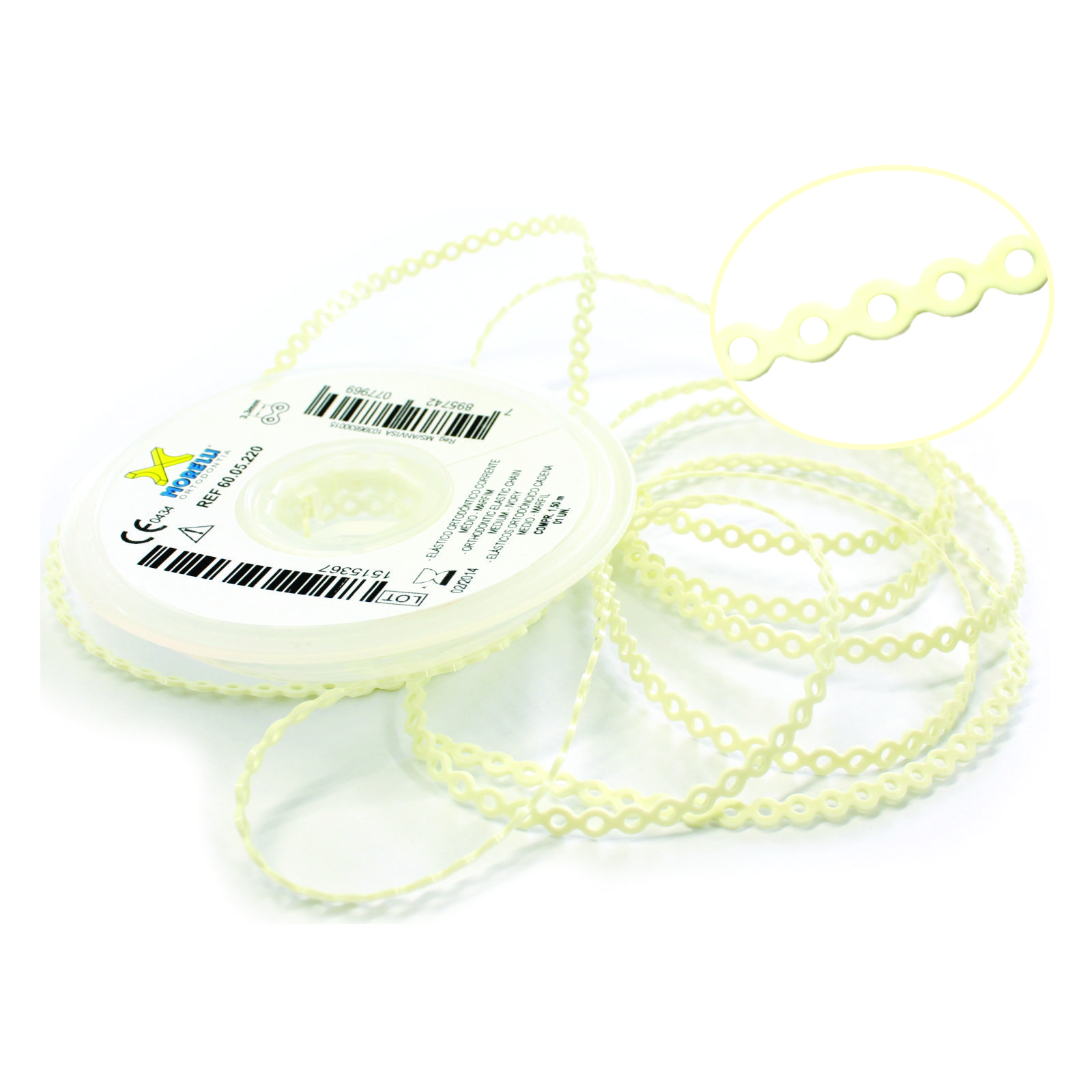 Elástico Corrente Médio - Marfim 1,5m- Morelli