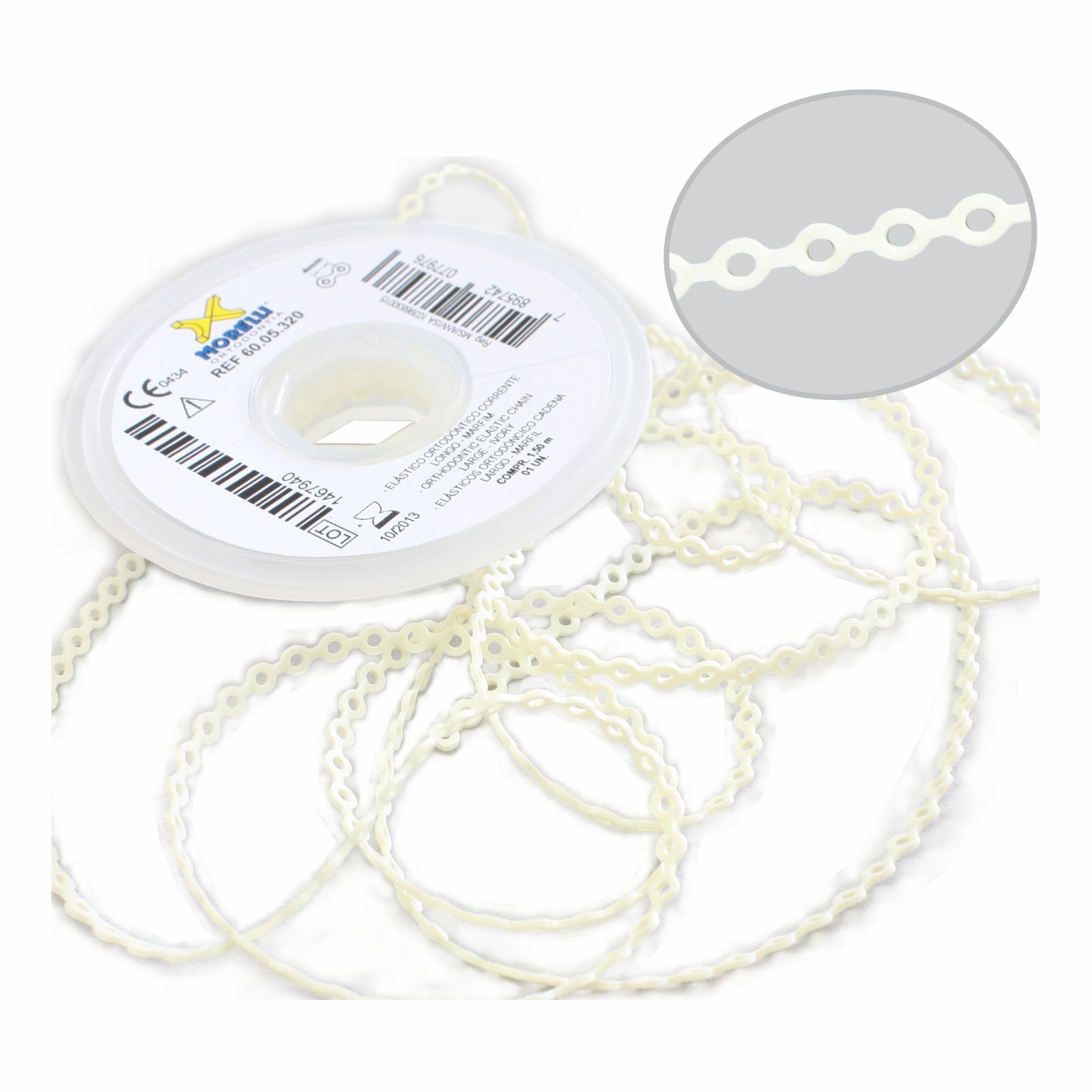 Elástico Corrente Longo - Marfim 1,5m - Morelli
