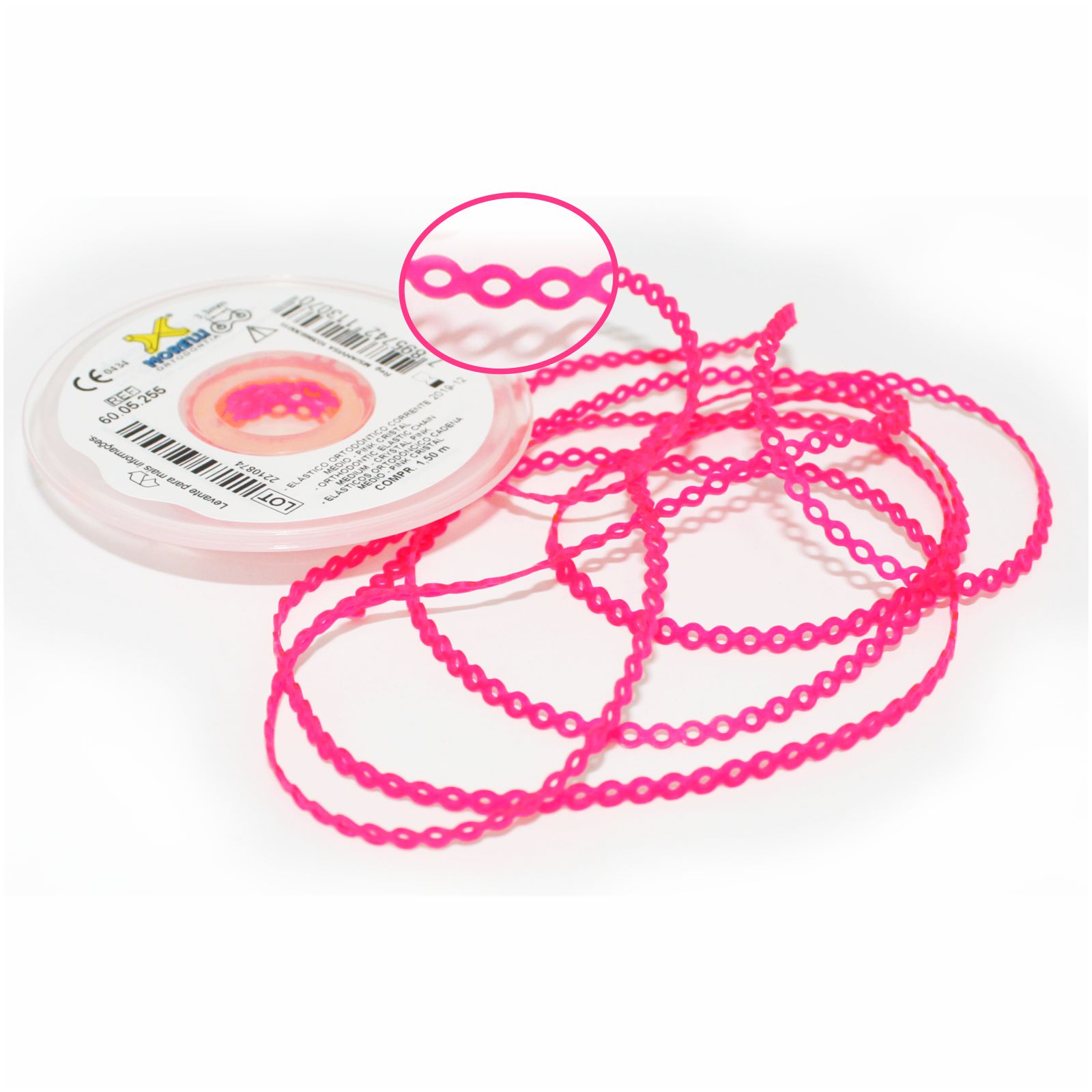 Elástico Corrente Médio - Pink Cristal 1,5m - Morelli