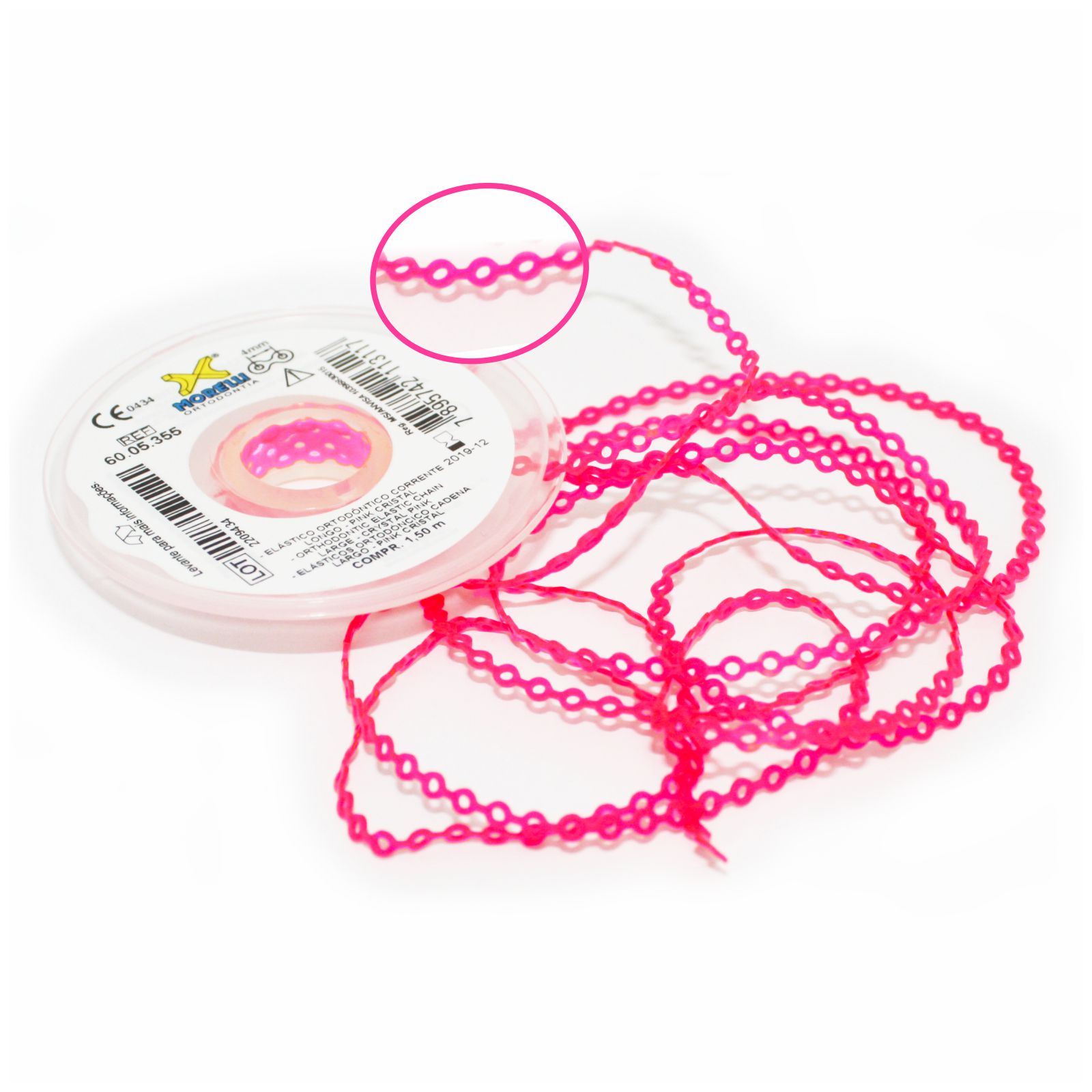 Elástico Corrente Longo - Pink Cristal 1,5m - Morelli