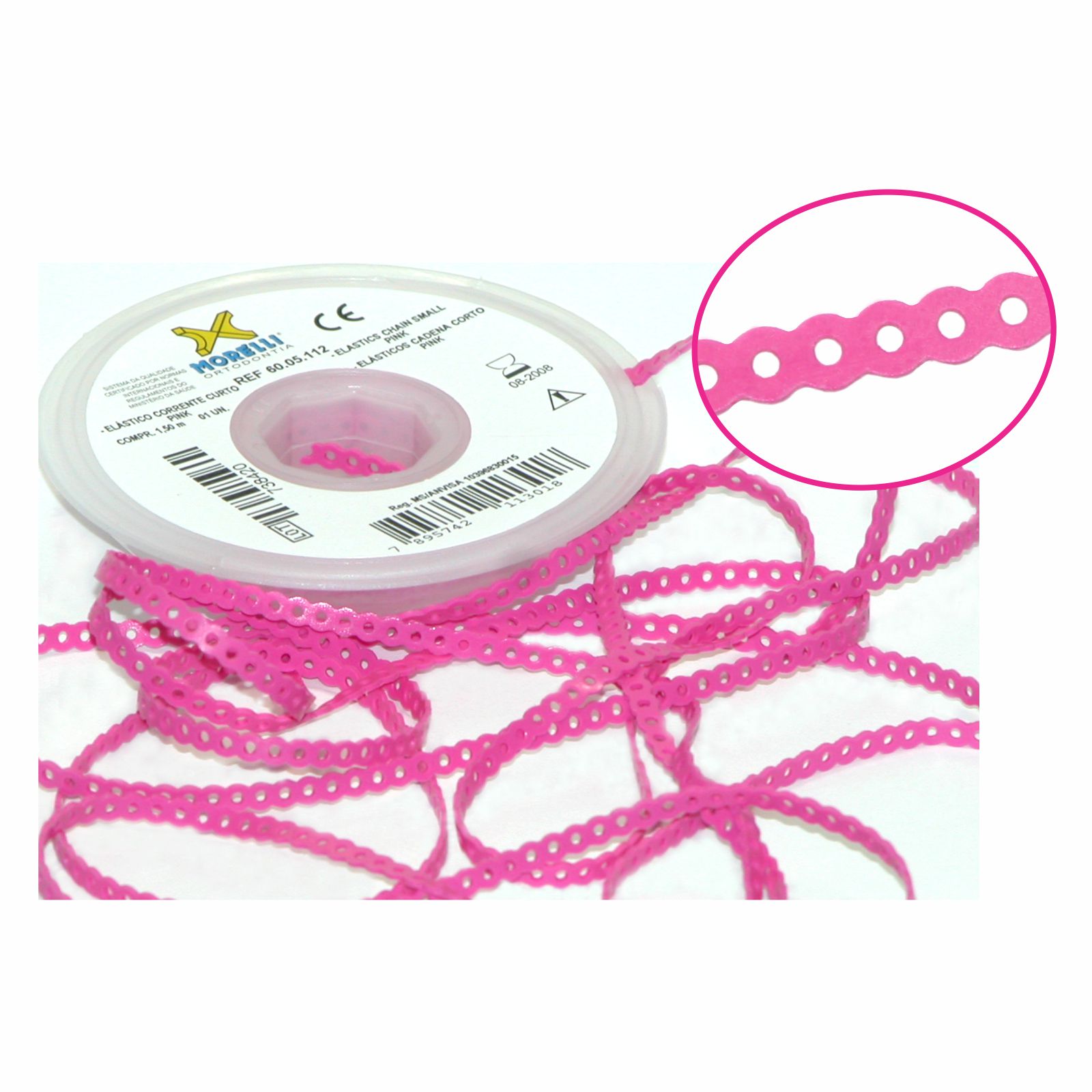 Elástico Corrente Curto - Rosa 1,5m - Morelli