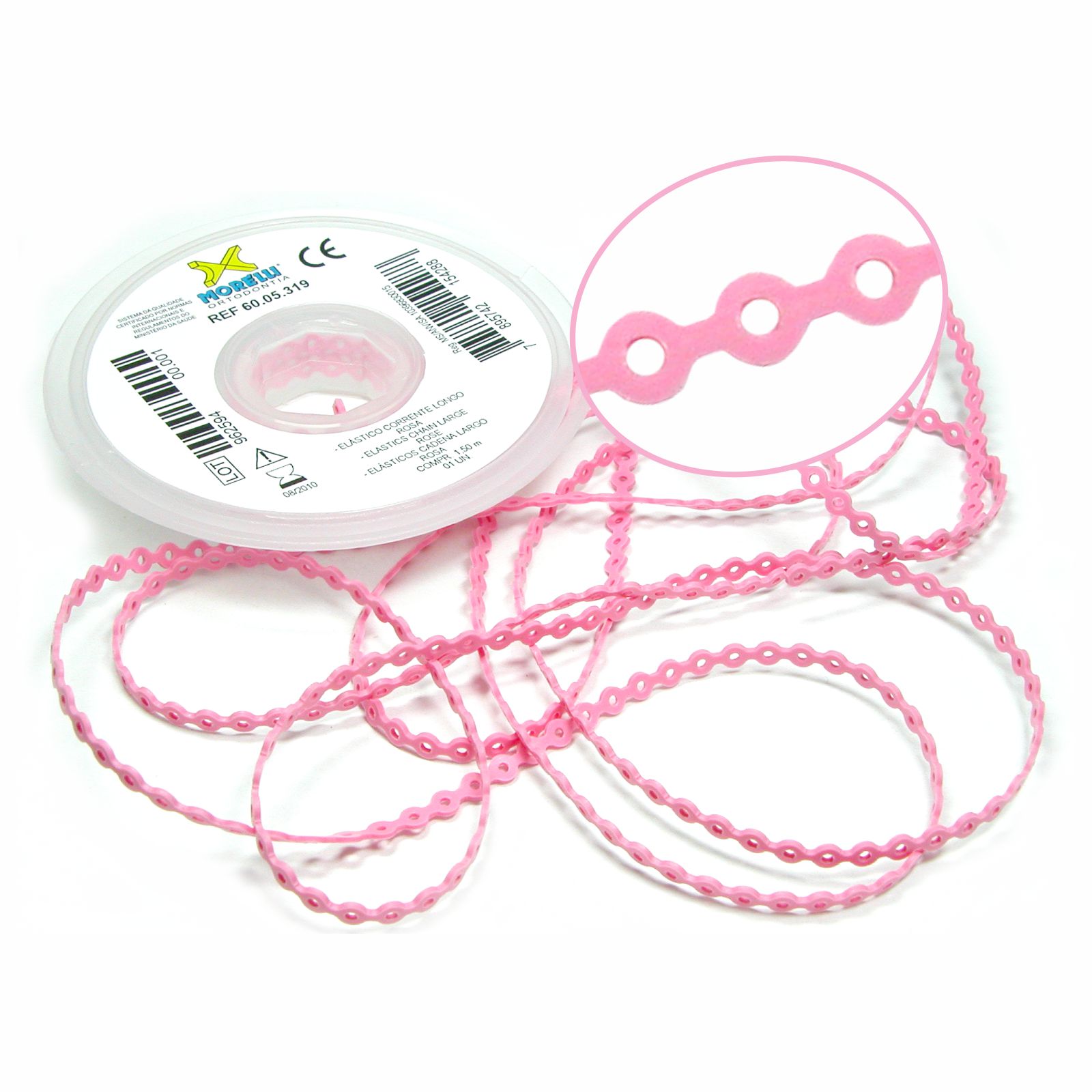 Elástico Corrente Longo - Rosa Bebê 1,5m - Morelli