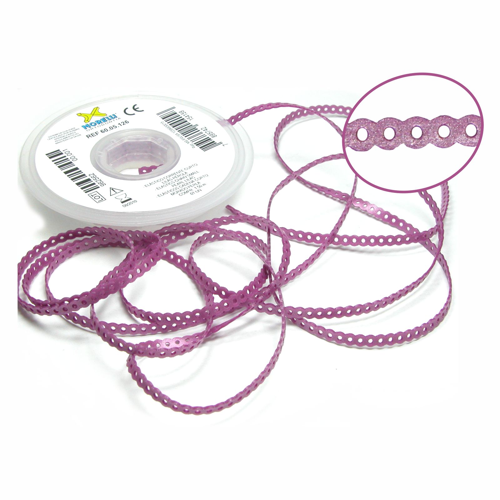 Elástico Corrente Curto - Rosa Pérola 1,5m - Morelli