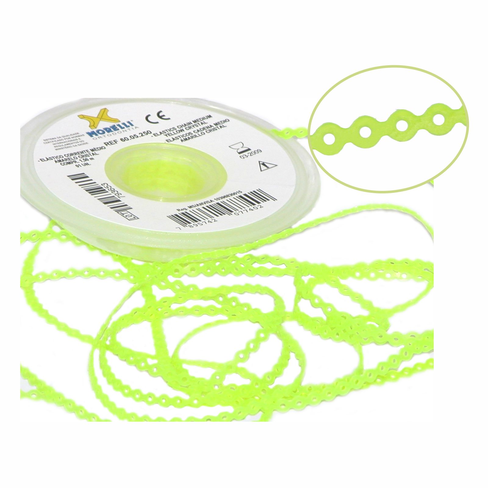 Elástico Corrente Médio - Verde Limão 1,5m - Morelli