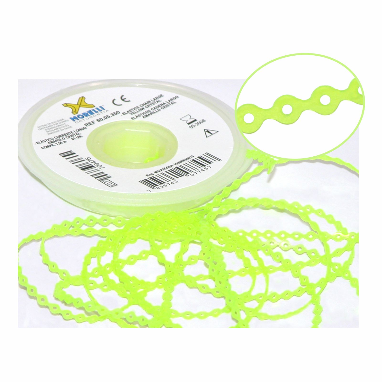 Elástico Corrente Longo - Verde Limão 1,5m - Morelli