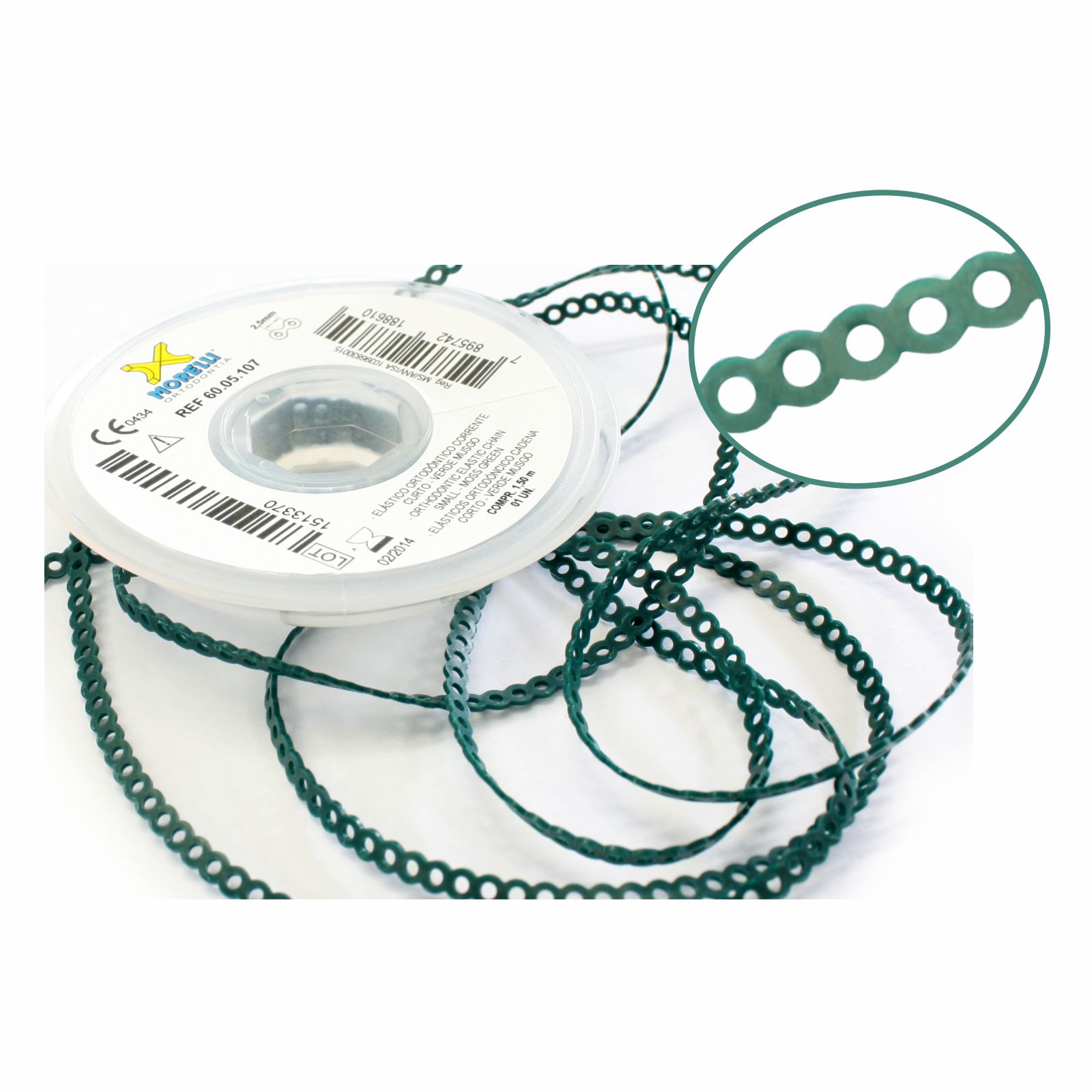 Elástico Corrente Curto - Verde Musgo 1,5m - Morelli