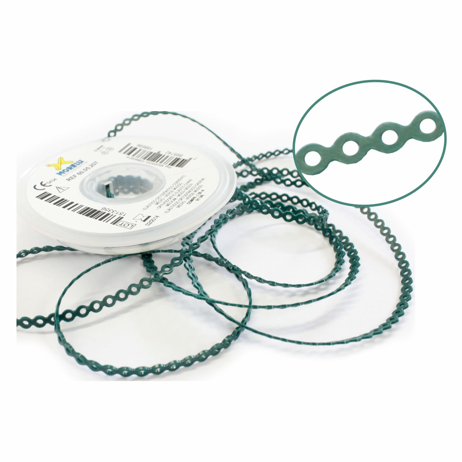 Elástico Corrente Médio - Verde Musgo 1,5m - Morelli