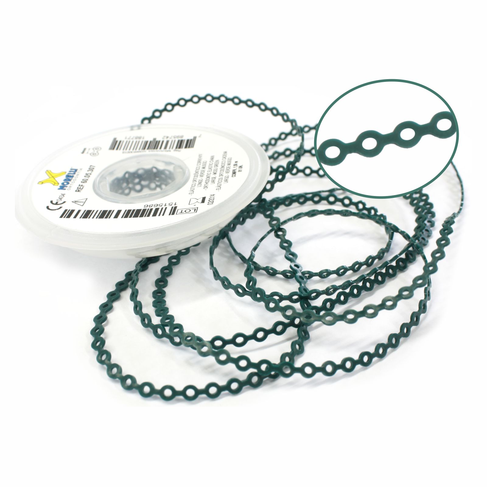 Elástico Corrente Longo - Verde Musgo 1,5m - Morelli