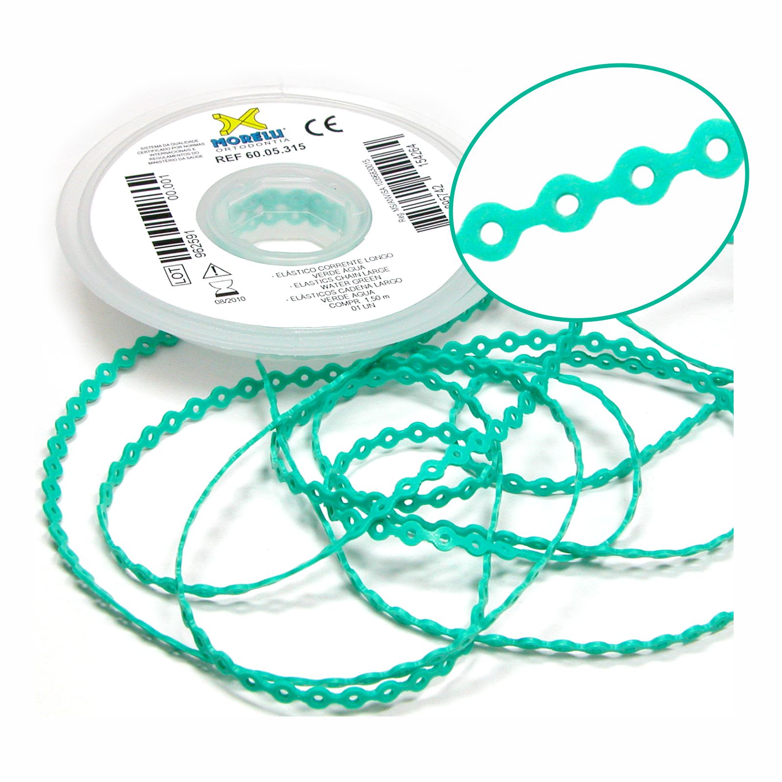 Elástico Corrente Longo - Verde Mar 1,5m - Morelli