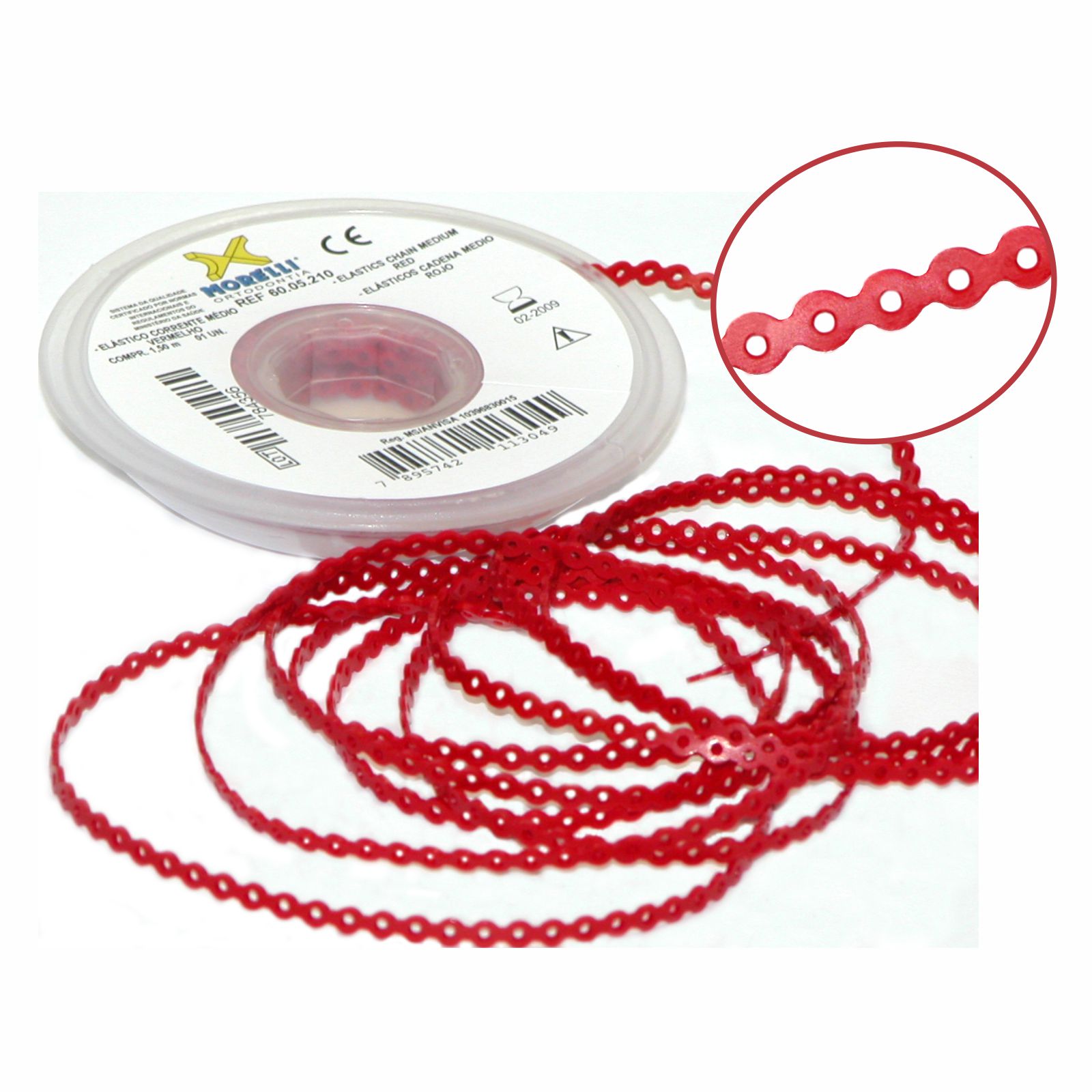 Elástico Corrente Médio - Vermelho 1,5m - Morelli