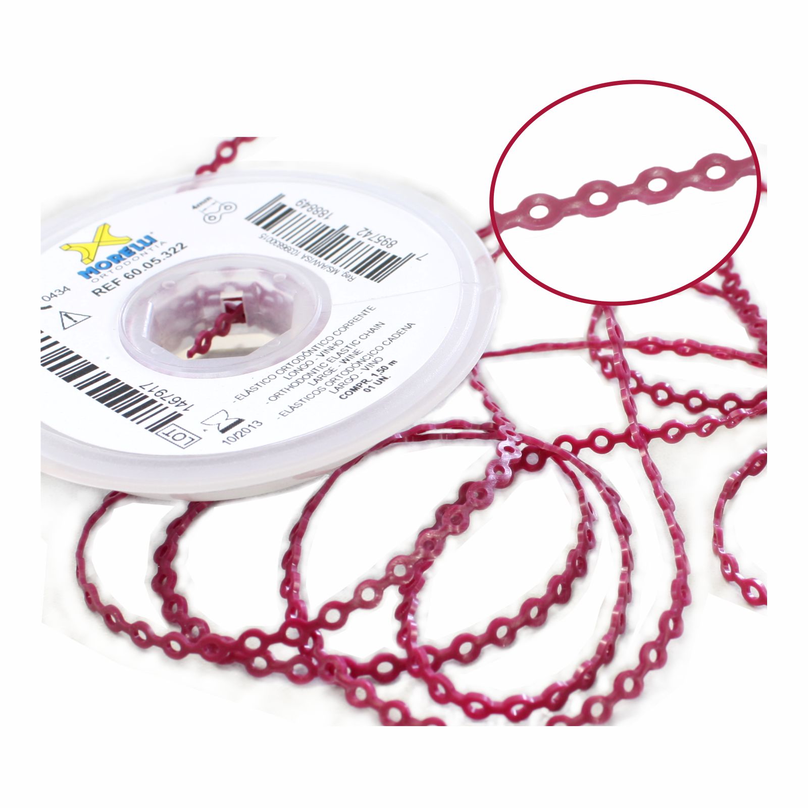 Elástico Corrente Longo - Vinho 1,5m - Morelli