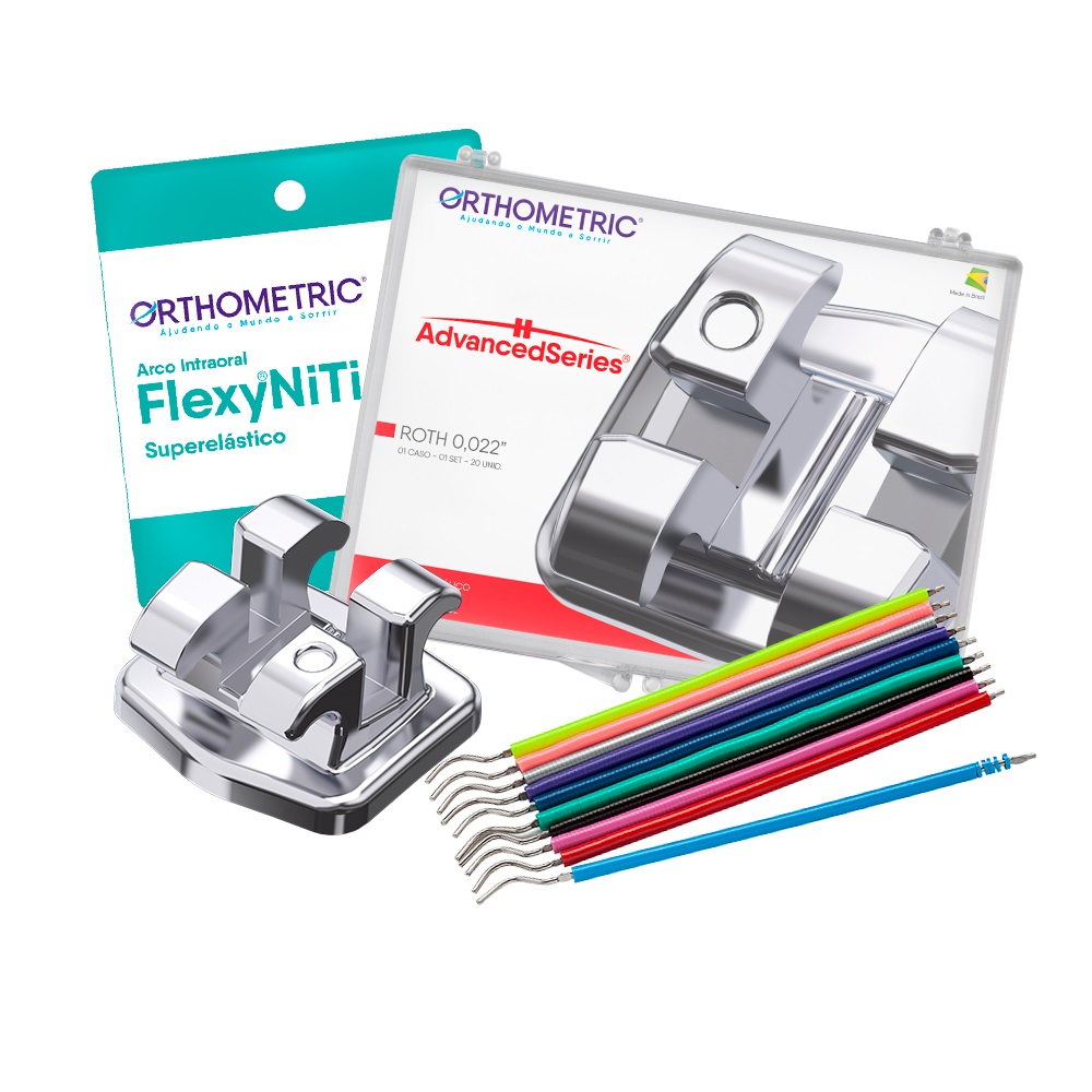 Kit Bráquete Advanced Series Roth .022 - 1 caso + Brindes - Orthometric
