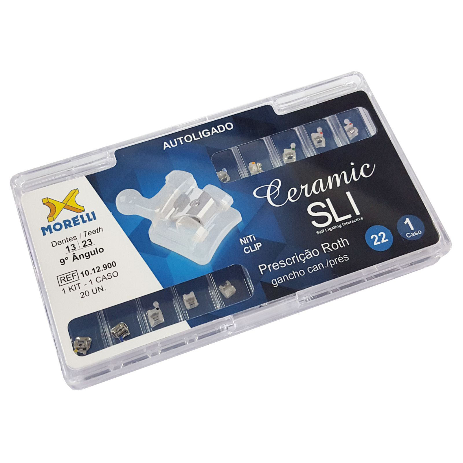 Kit Bráquete Autoligado Ceramic SLI Roth .022 - 1 Caso