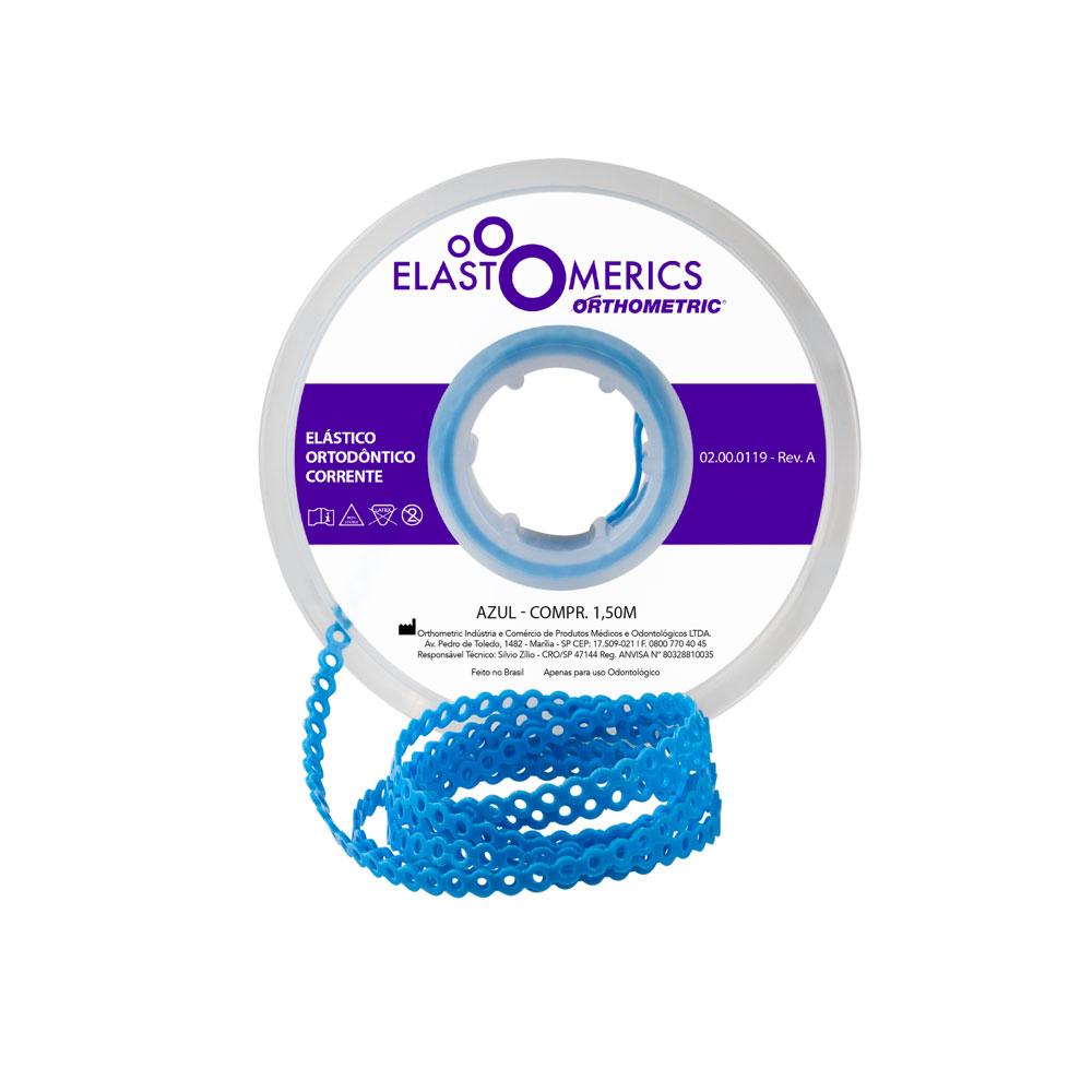 Elástico Corrente Curto - Azul 1,5m - Orthometric