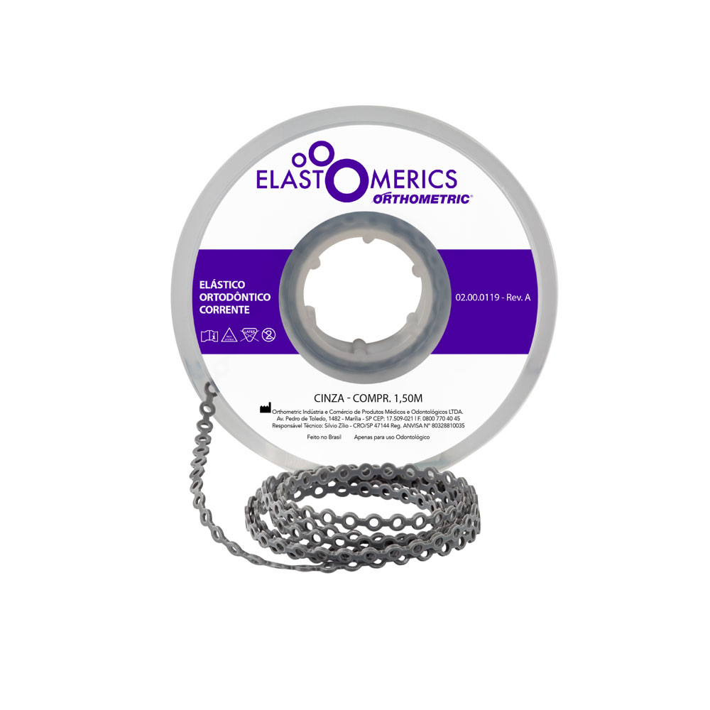 Elástico Corrente Médio - Cinza 1,5m - Orthometric