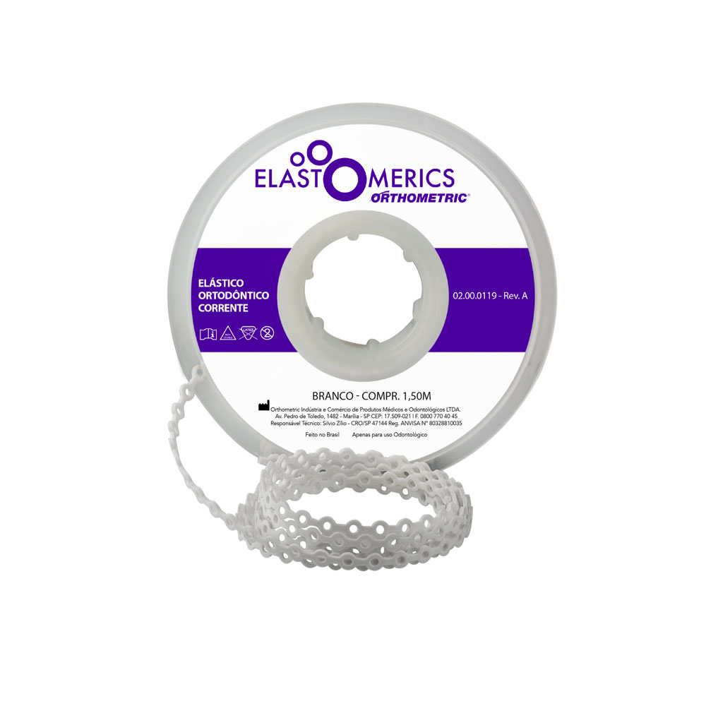 Elástico Corrente Médio - Branco 1,5m - Orthometric