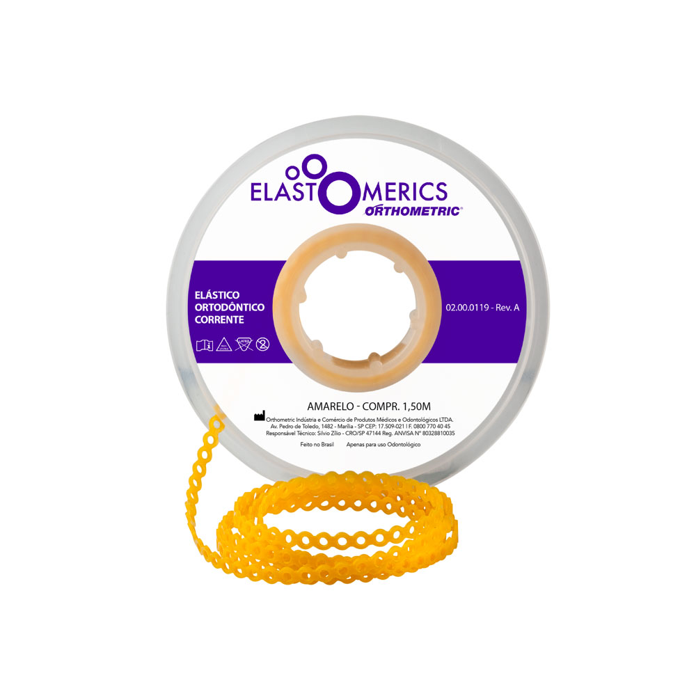 Elástico Corrente Médio - Amarelo 1,5m - Orthometric