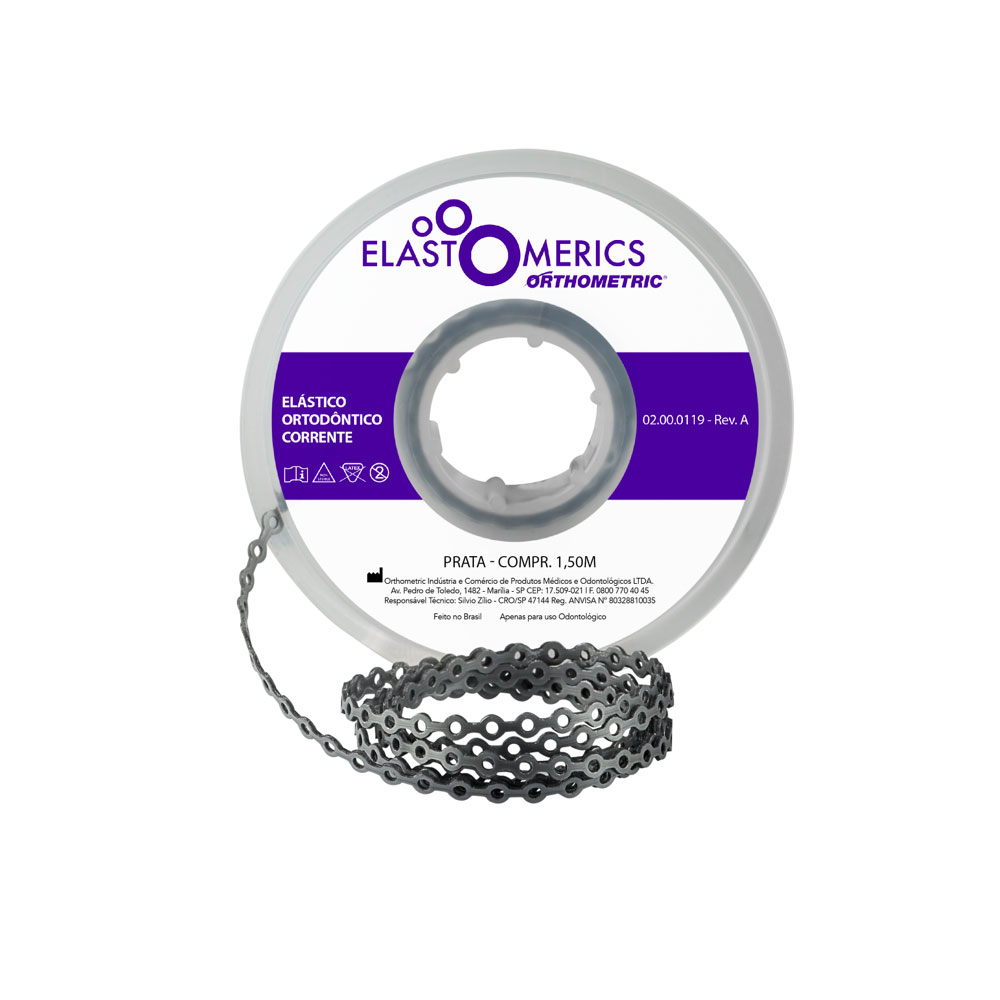 Elástico Corrente Médio - Prata 1,5m - Orthometric
