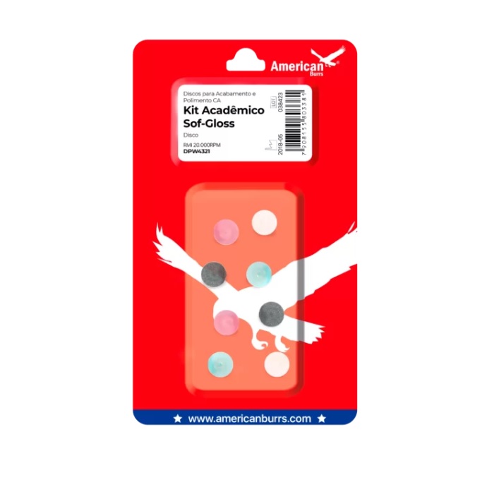 Kit Acadêmico Discos para Acabamento e Polimento CA - Sof Gloss Sortido - American Burrs