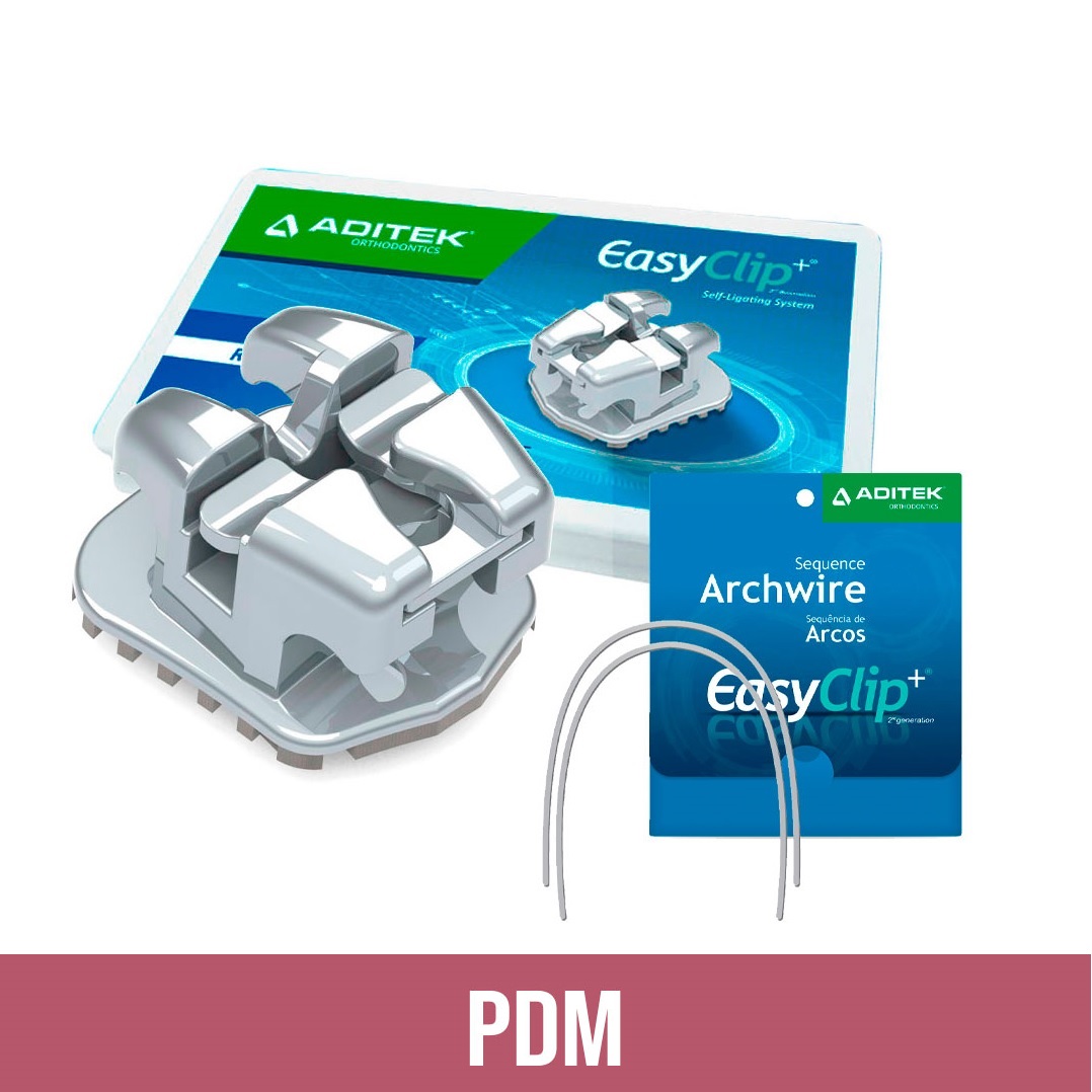Kit Bráquete EasyClip+ PDM - 1 Casos + Sequência Arcos - Aditek